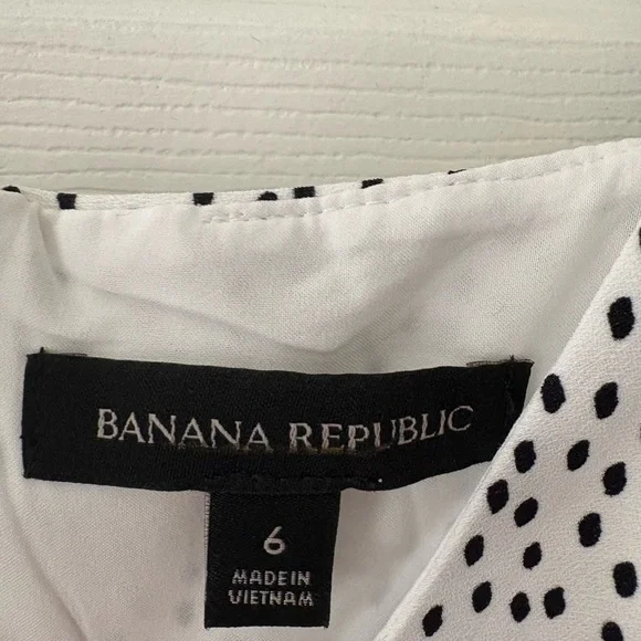 Banana Republic White & Black Polka Dot Midi Dress – Size‎ 6 - Picture 2 of 3